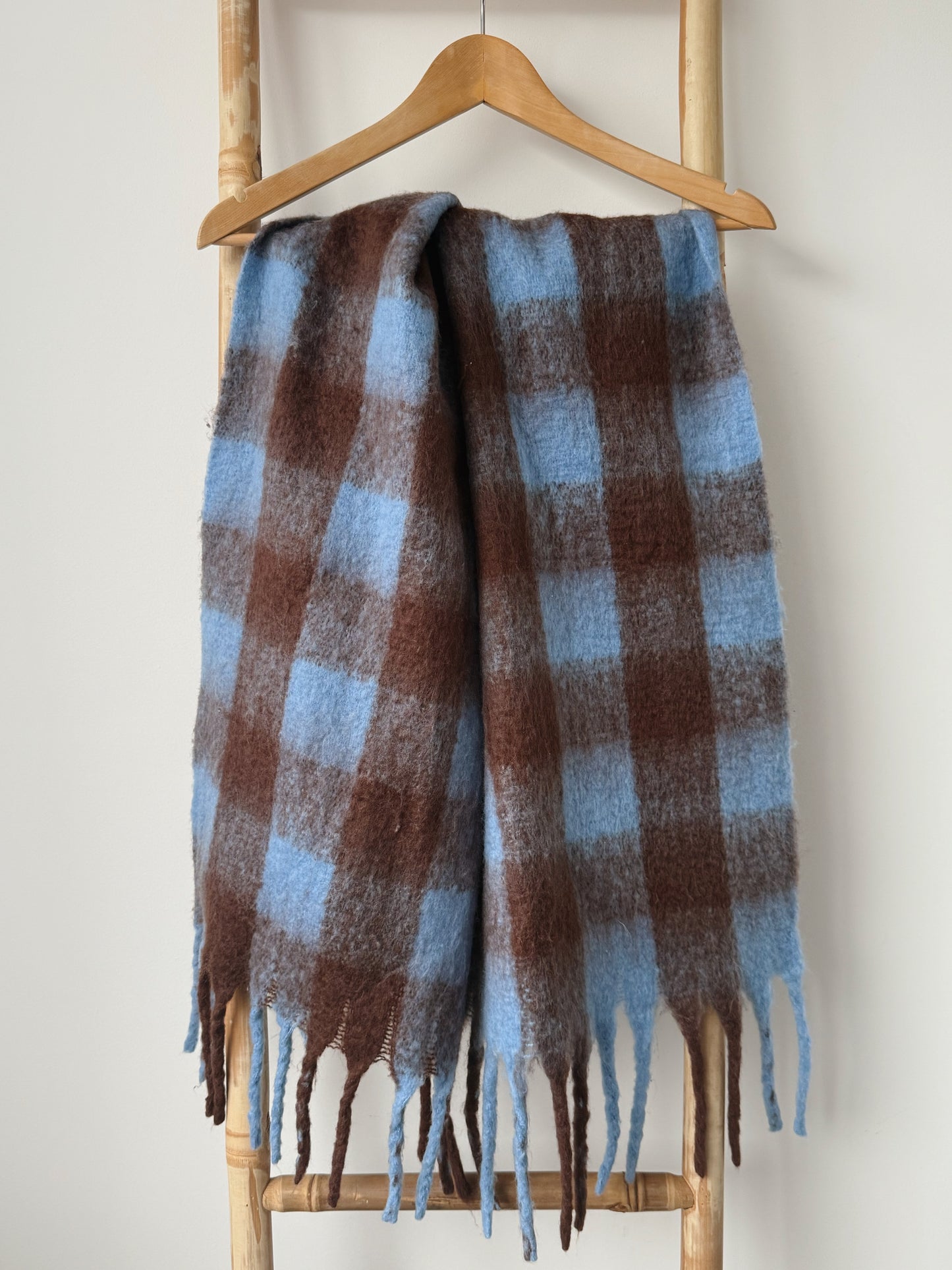 Blue & Brown Check Scarf