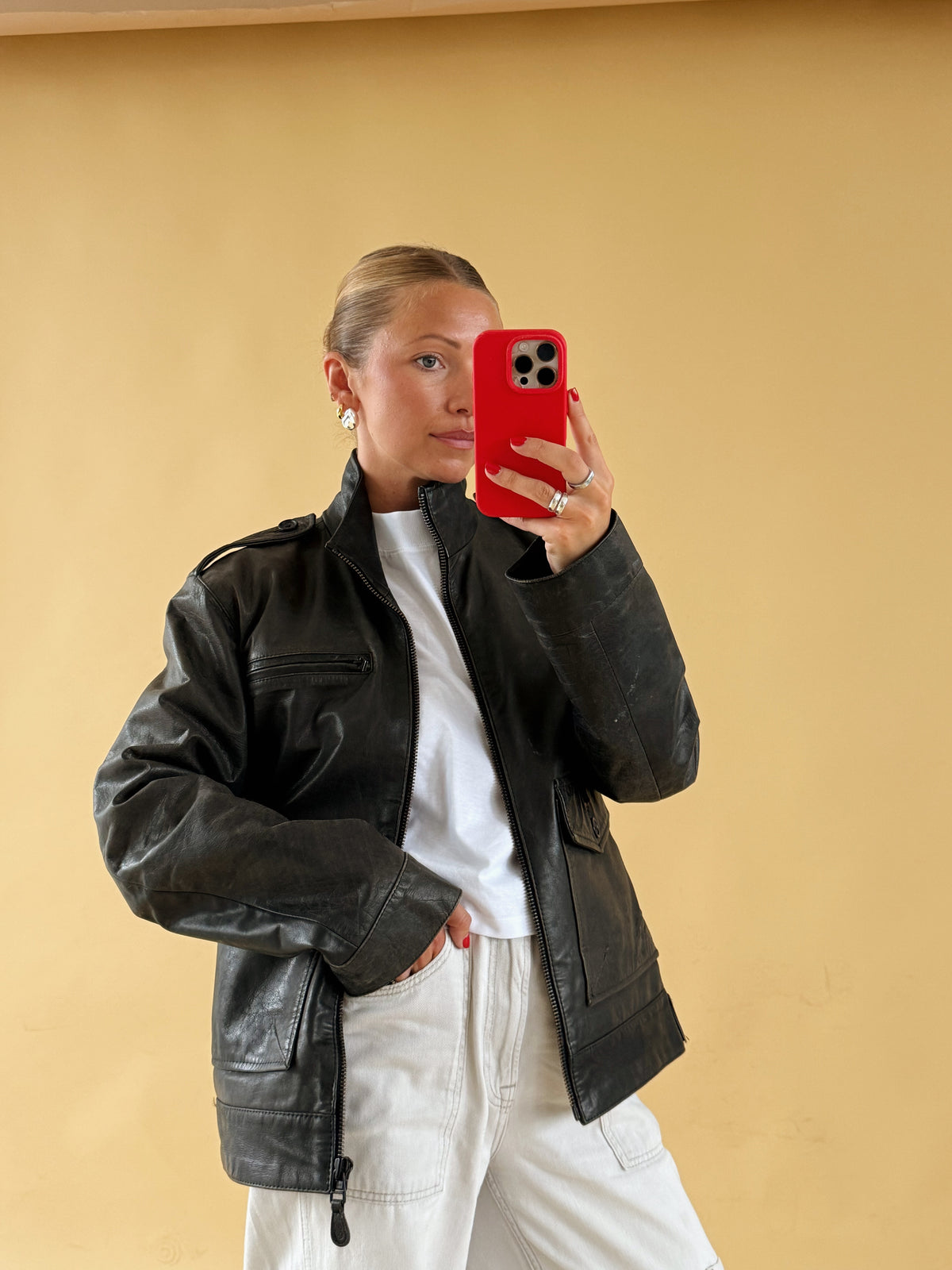 Real Leather Jacket - Size 10-14