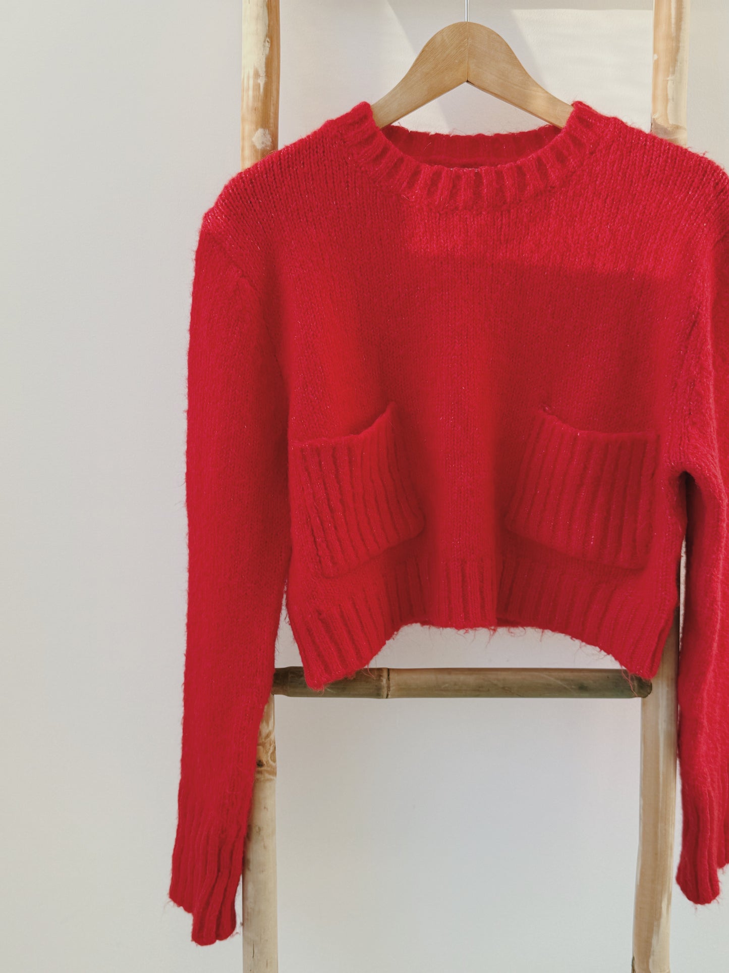 Soft Red Crop Jumper - Size 10-16