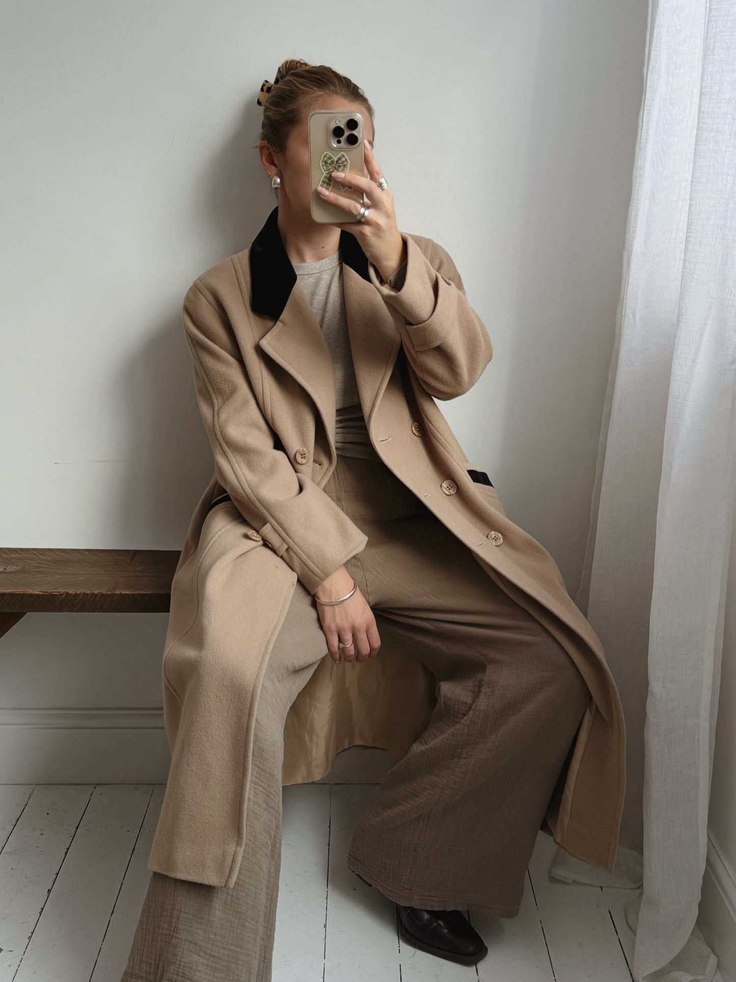 Wool & Cashmere Blend Coat - Free Size