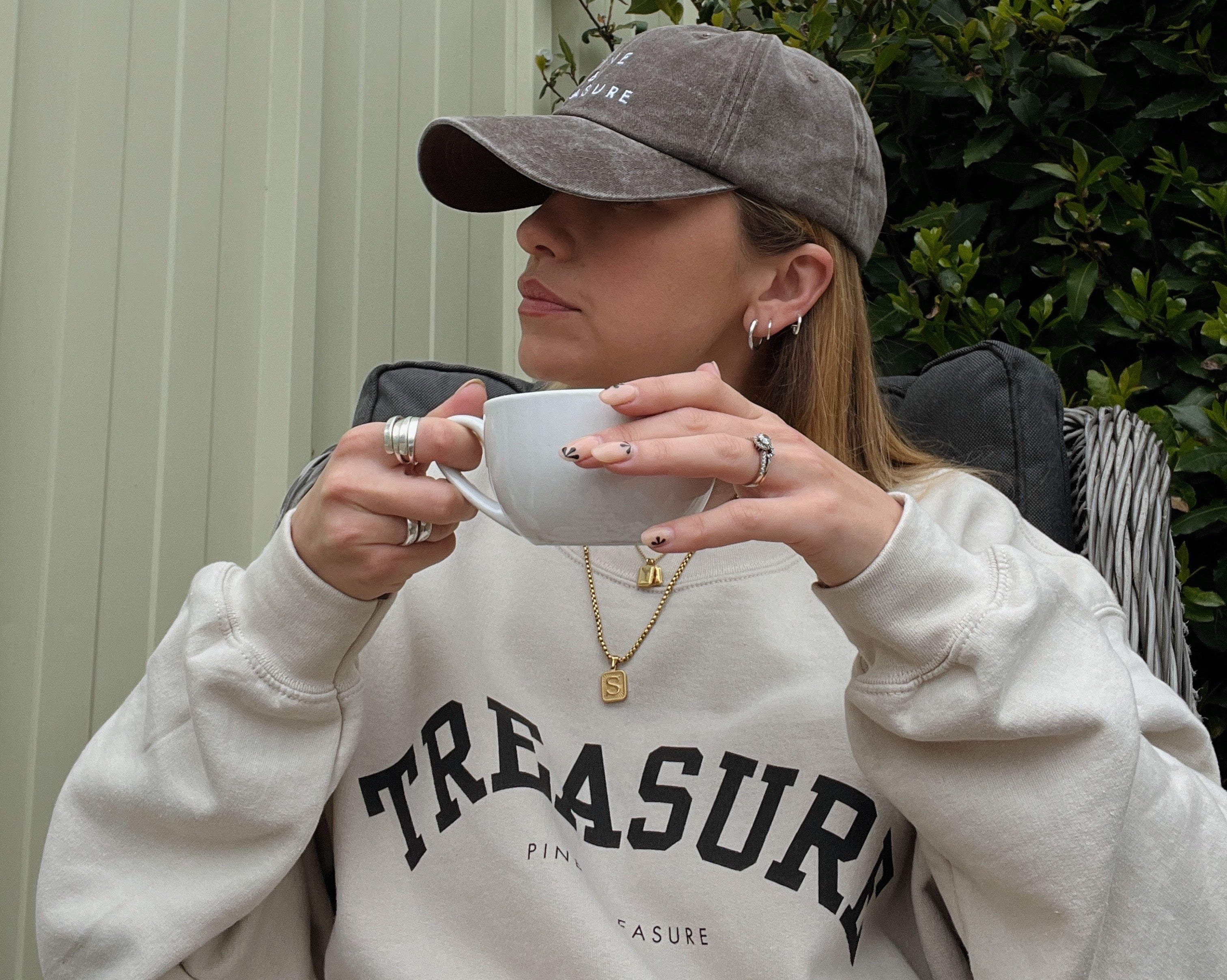 Pine & Treasure Embroidered Caps and Screen Printed Sweatshirt