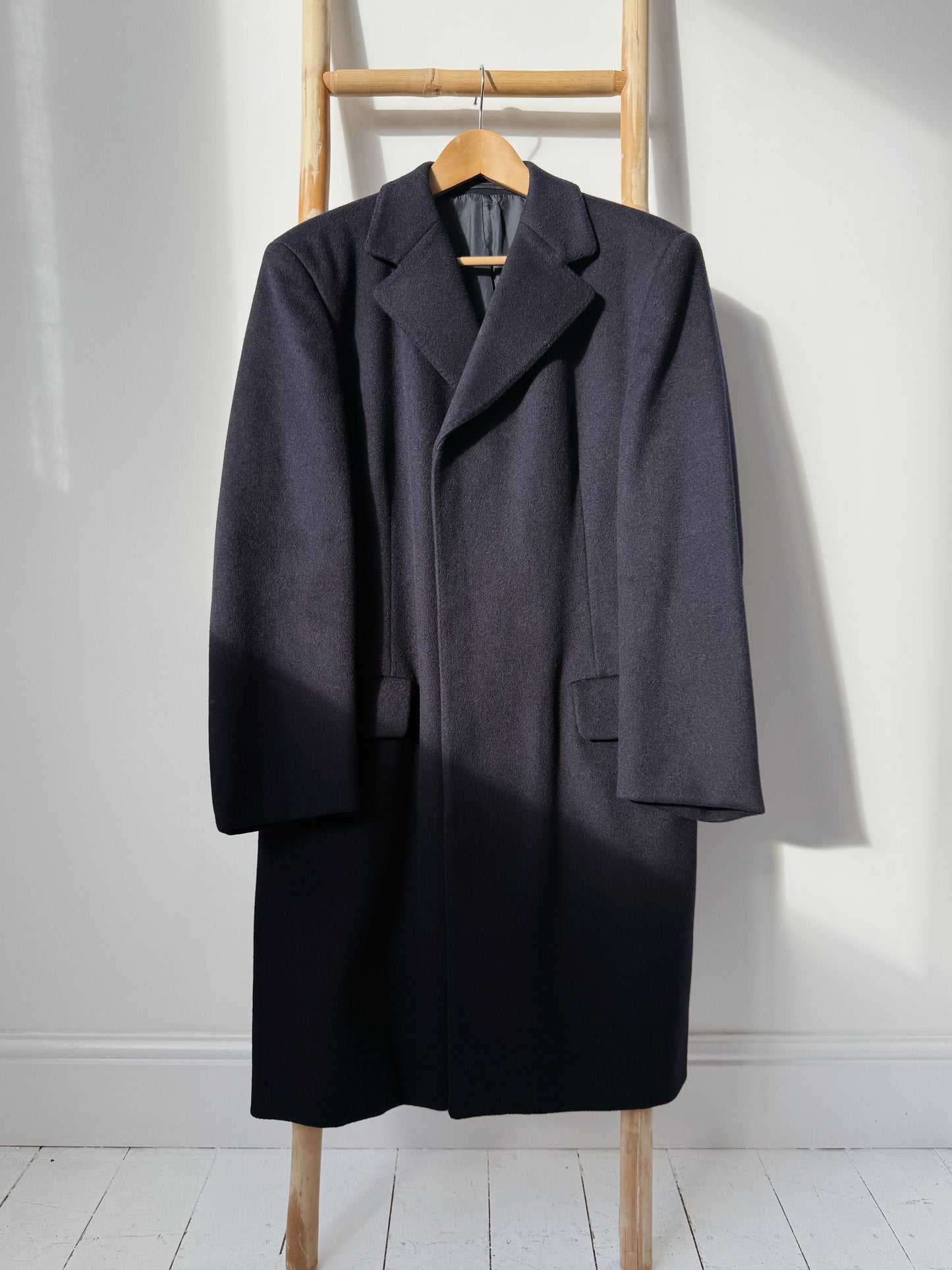 Navy Pure New Wool Coat - Size 12-18