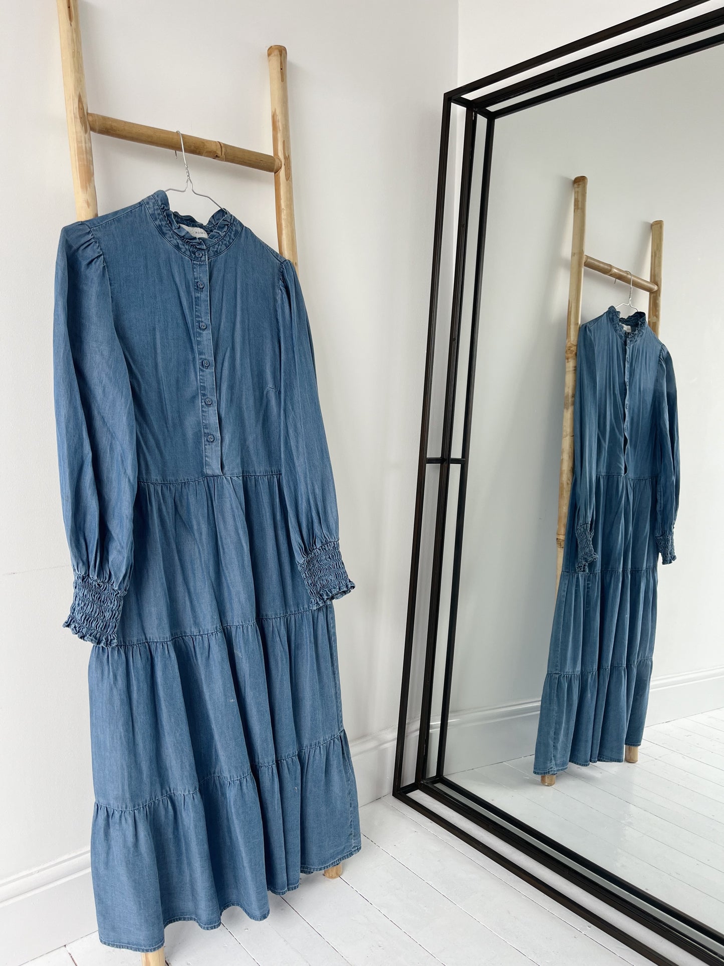 Denim Midi Dress - Size 8