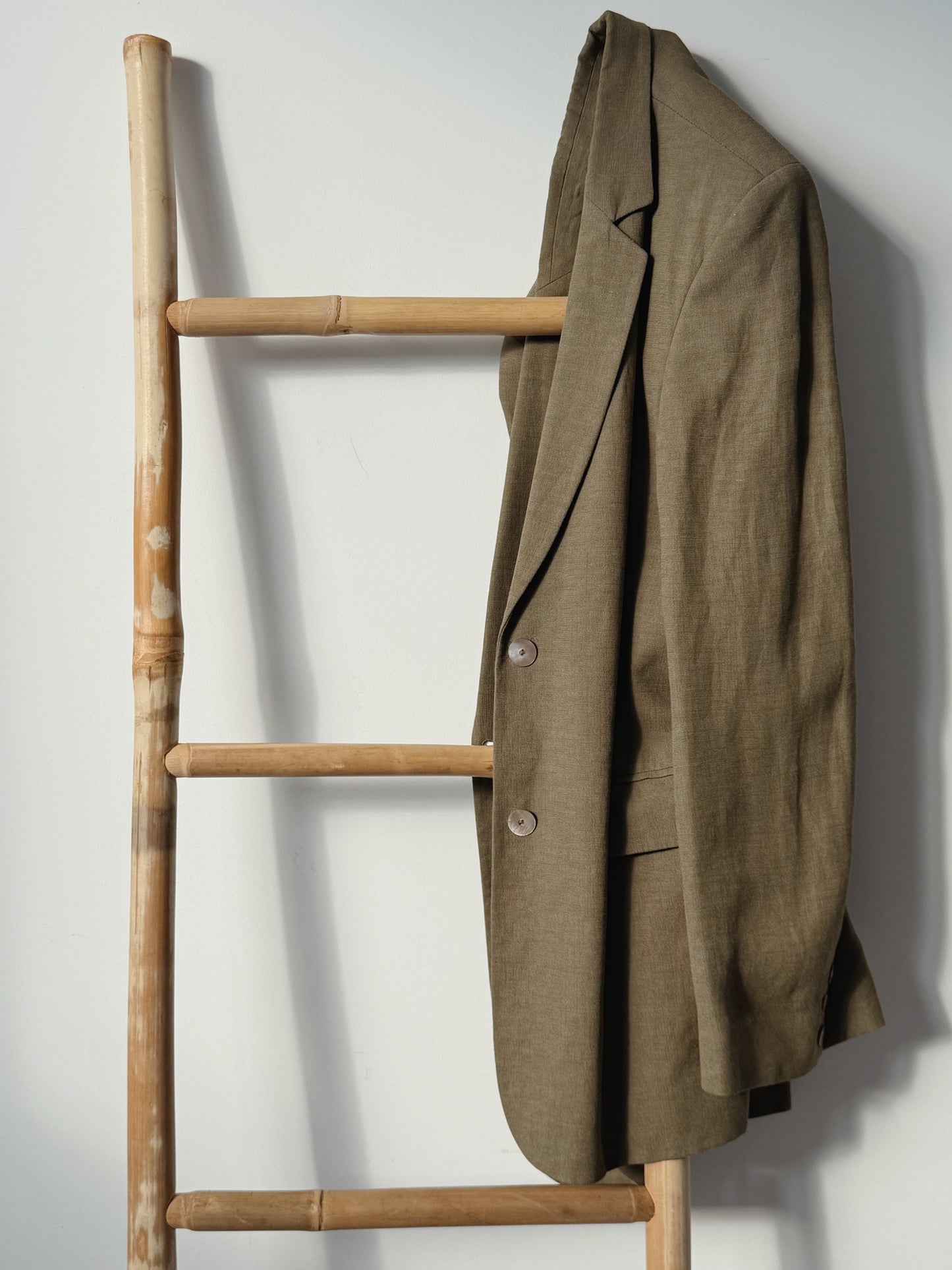 Linen Blend Olive Blazer - Size 10