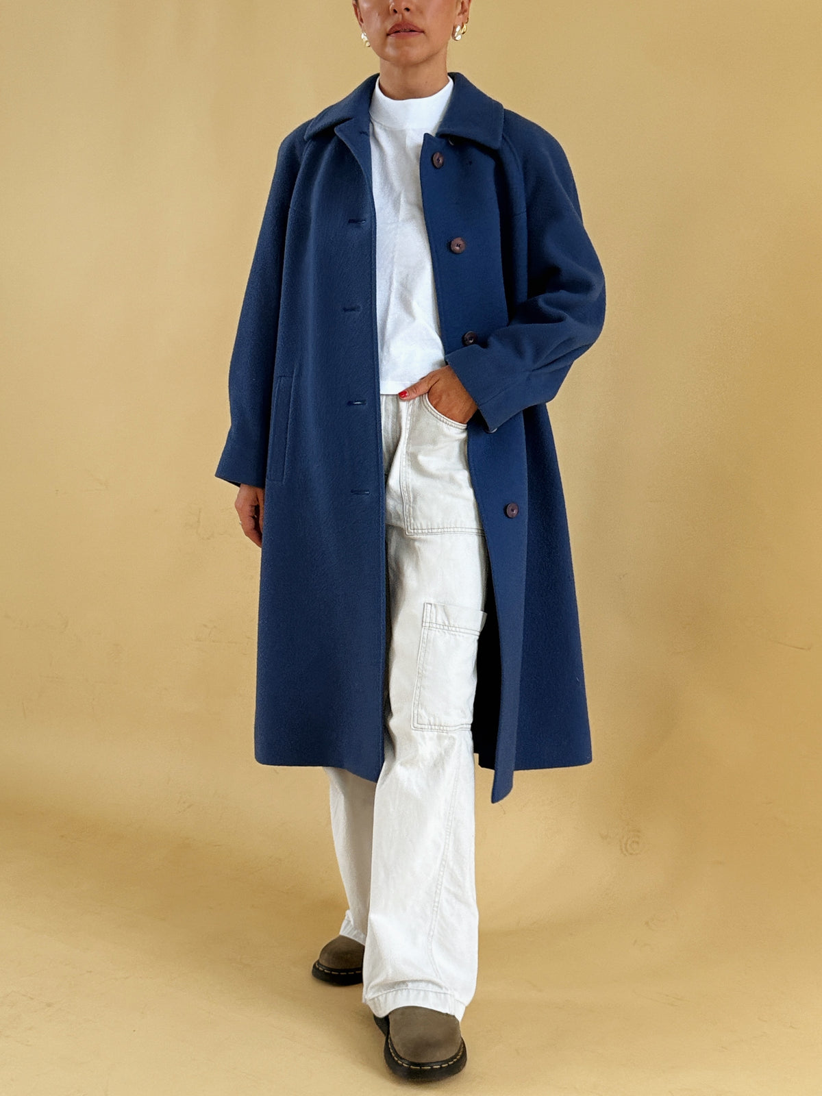 Blue Pure New Wool Coat - Size 8-12
