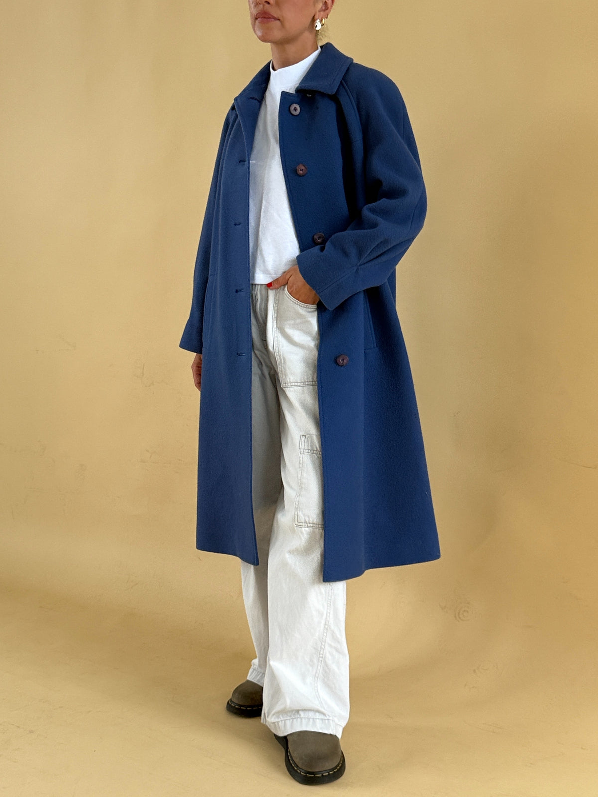 Blue Pure New Wool Coat - Size 8-12