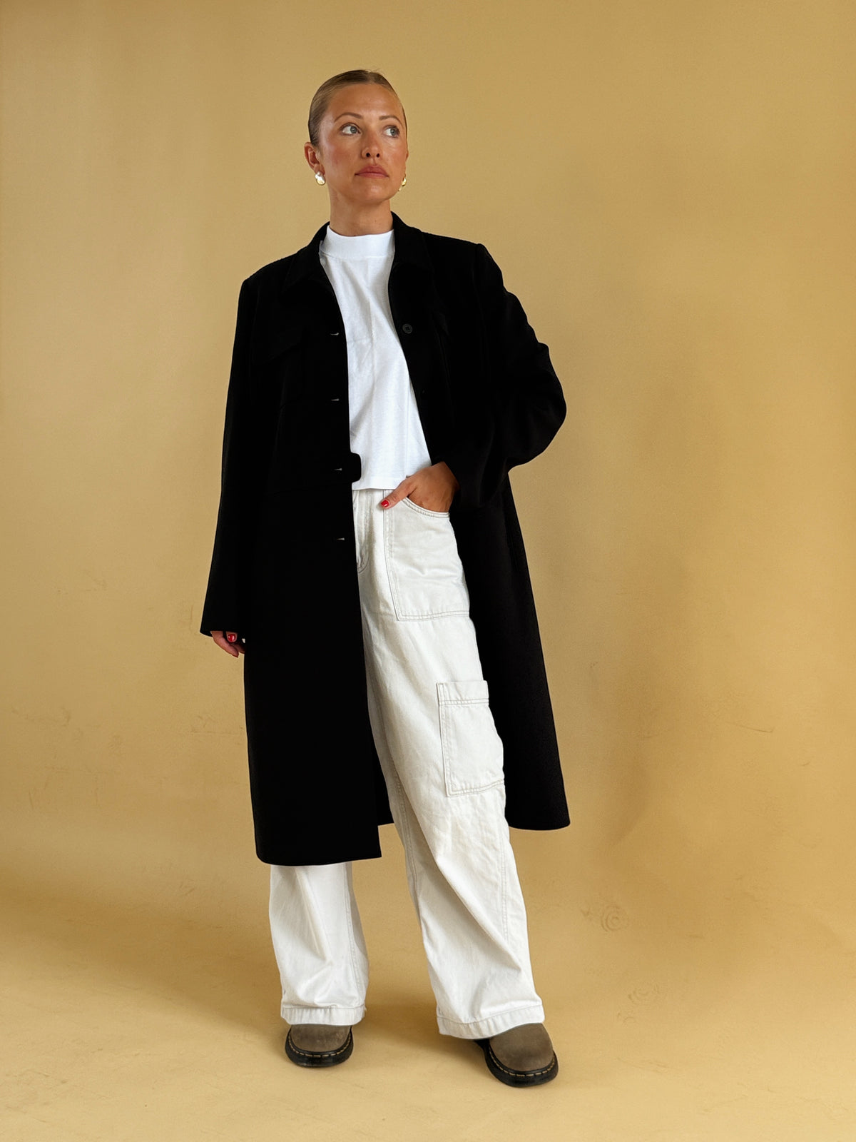 Vintage Black Duster Coat