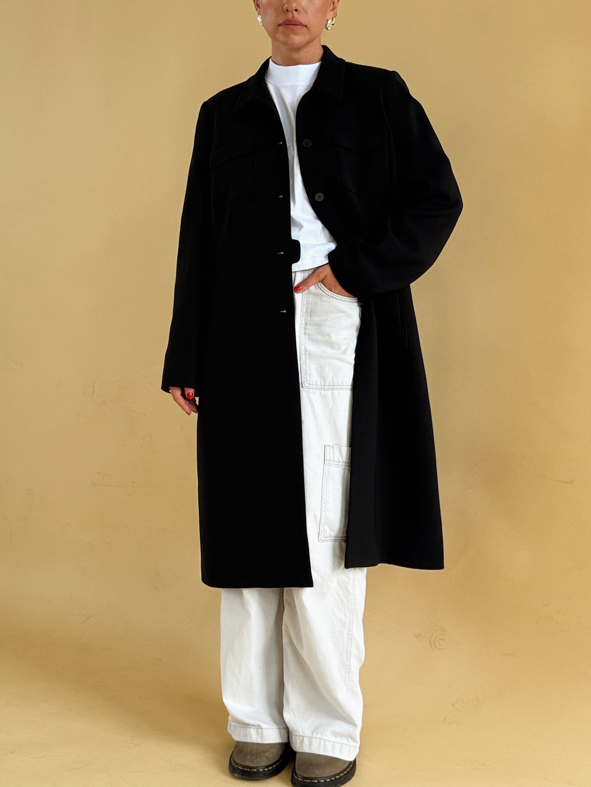 Vintage Black Duster Coat