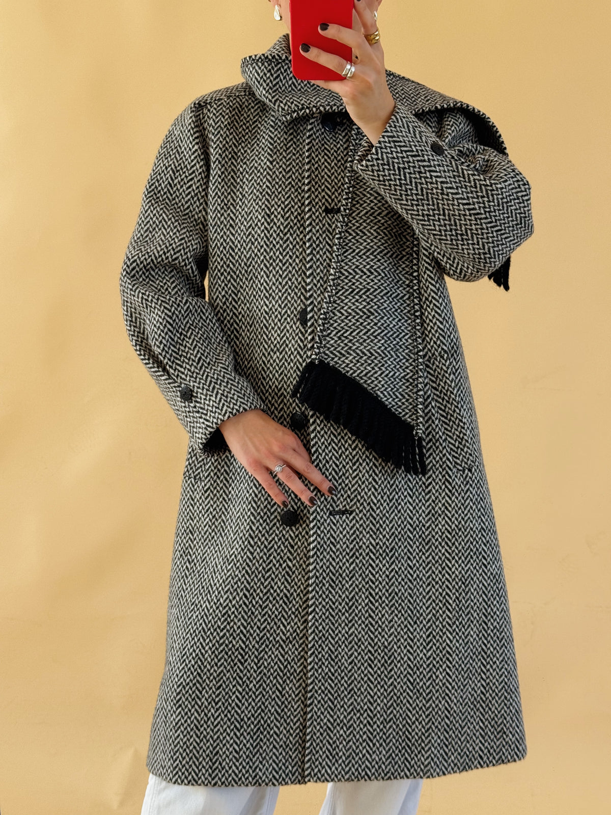 Wool Coat with Scarf - Size 8-12