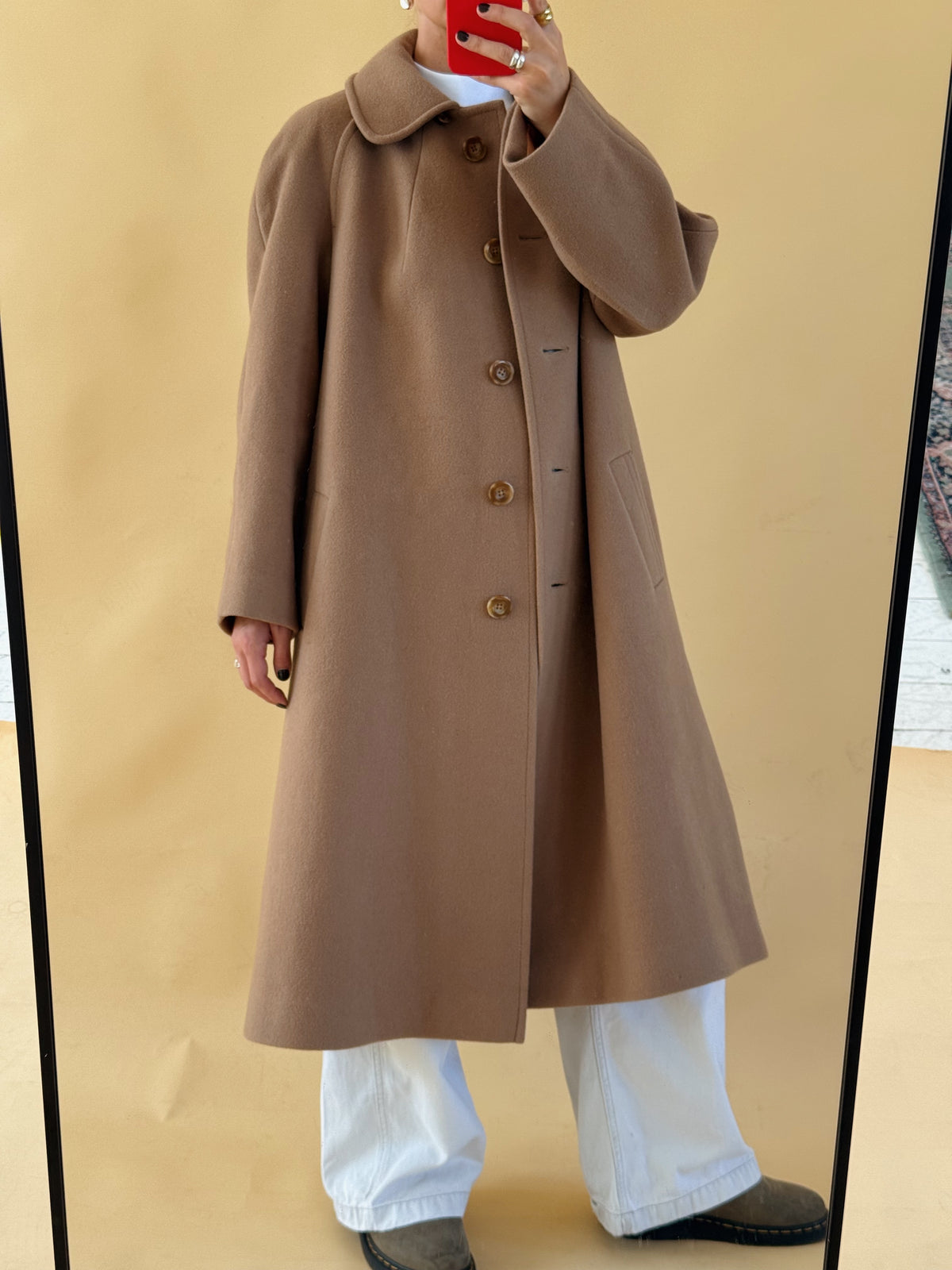 Camel Wool Coat - Size 10-16
