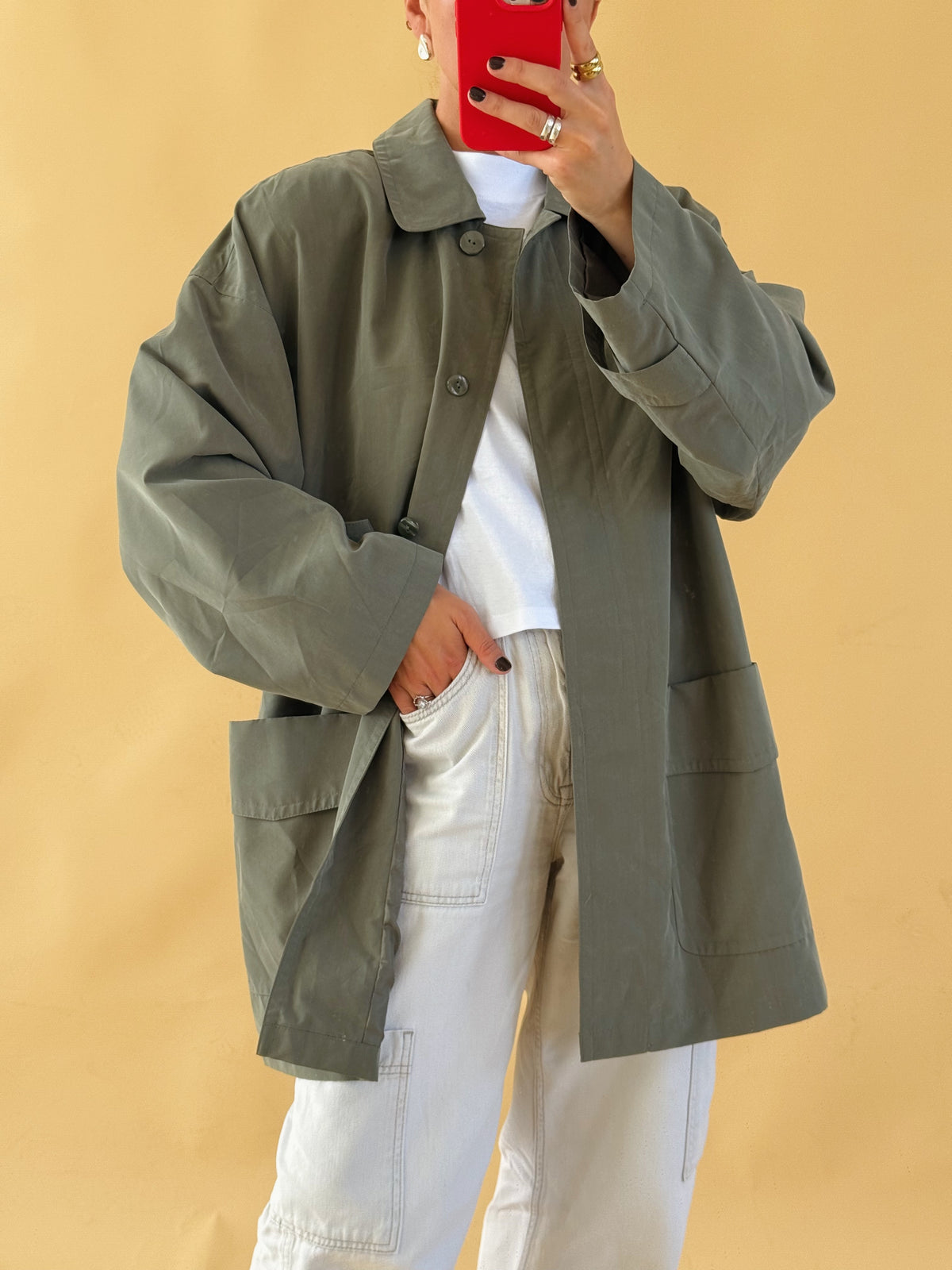 Khaki Lightweight Trench - Free Size