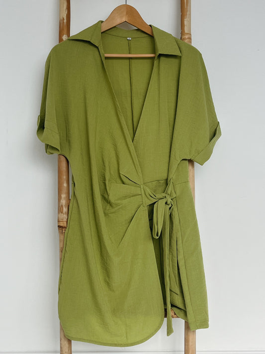 Green Tie Dress - Size M