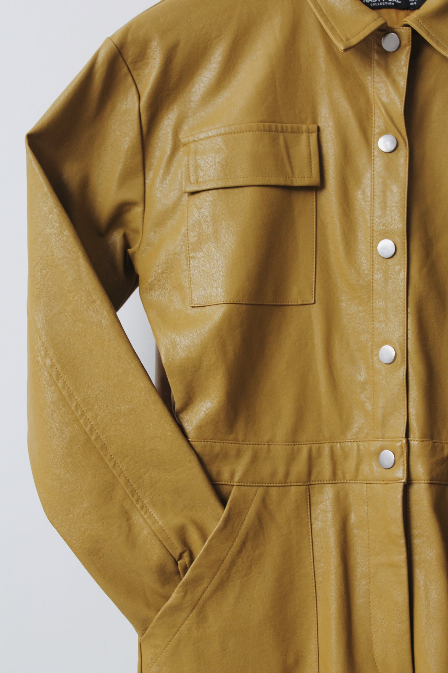 Faux Leather Jumpsuit - Size 8