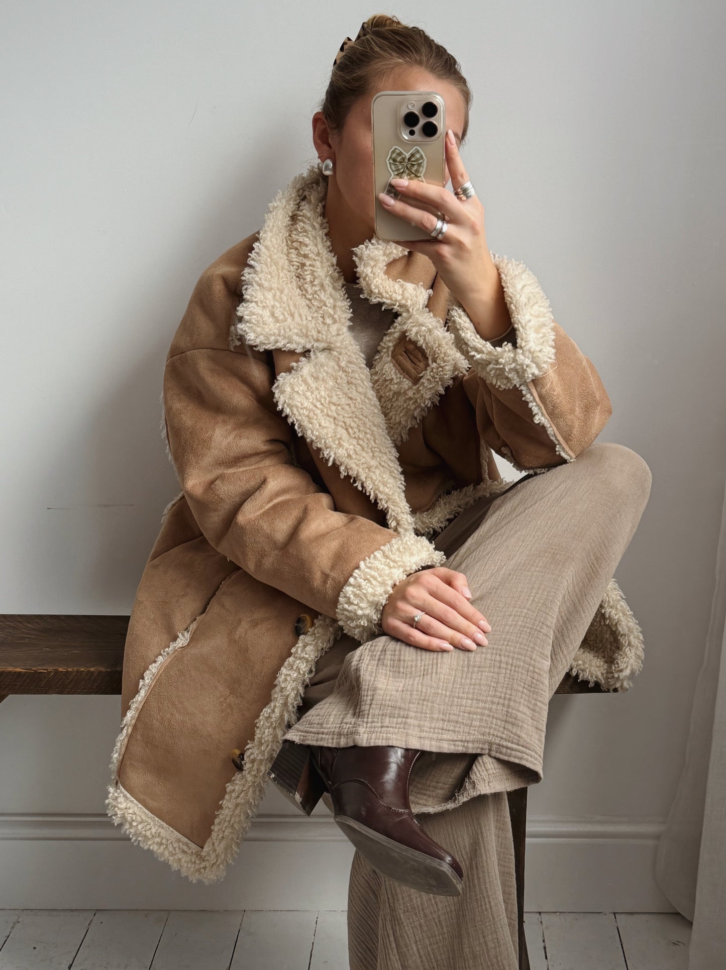Faux Shearling Coat - Size 10-14