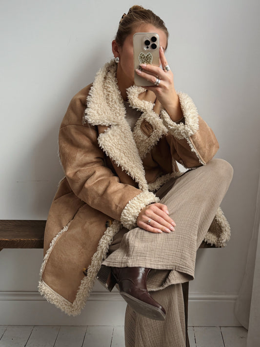 Faux Shearling Coat - Size 10-14