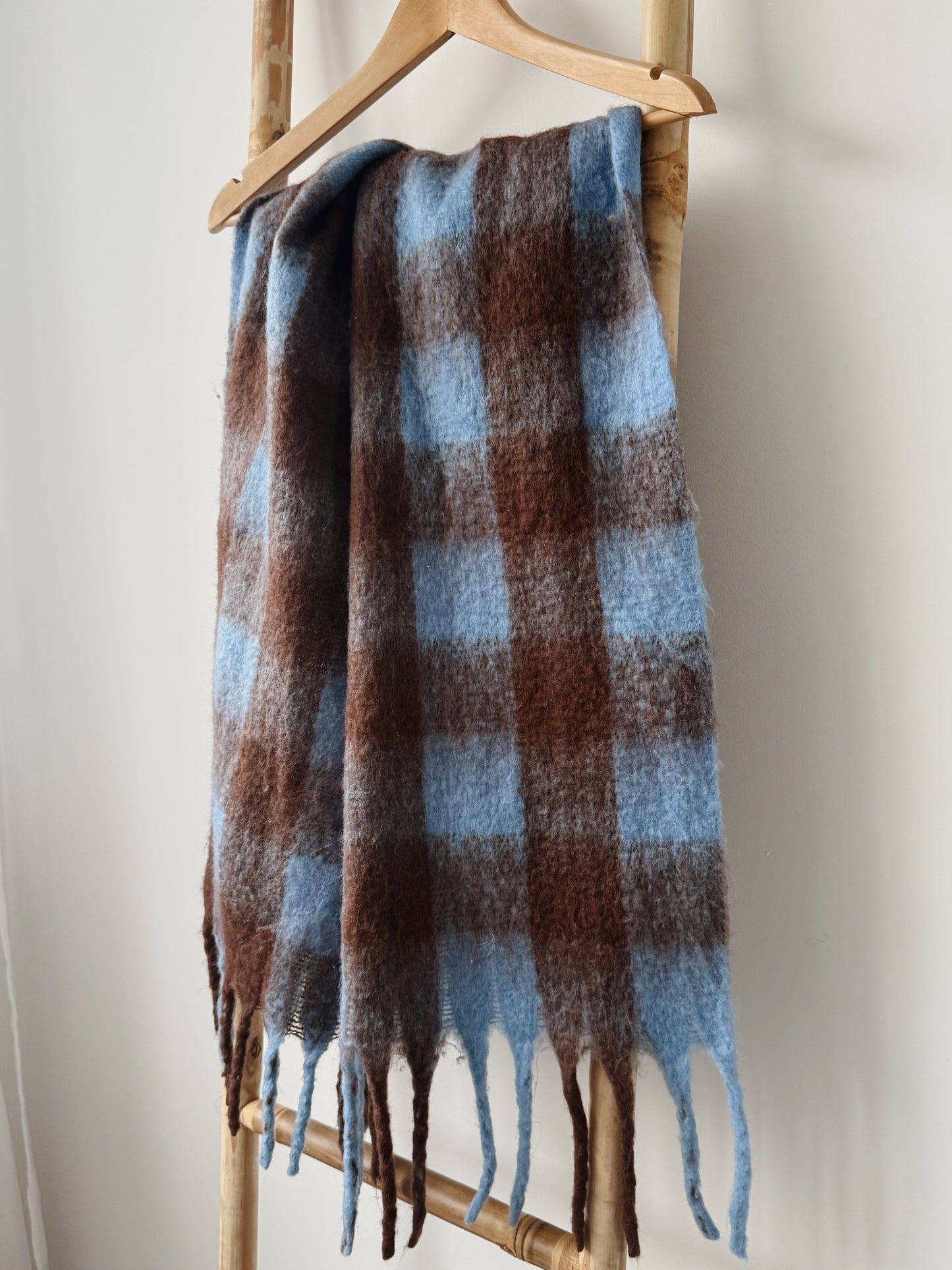 Blue & Brown Check Scarf