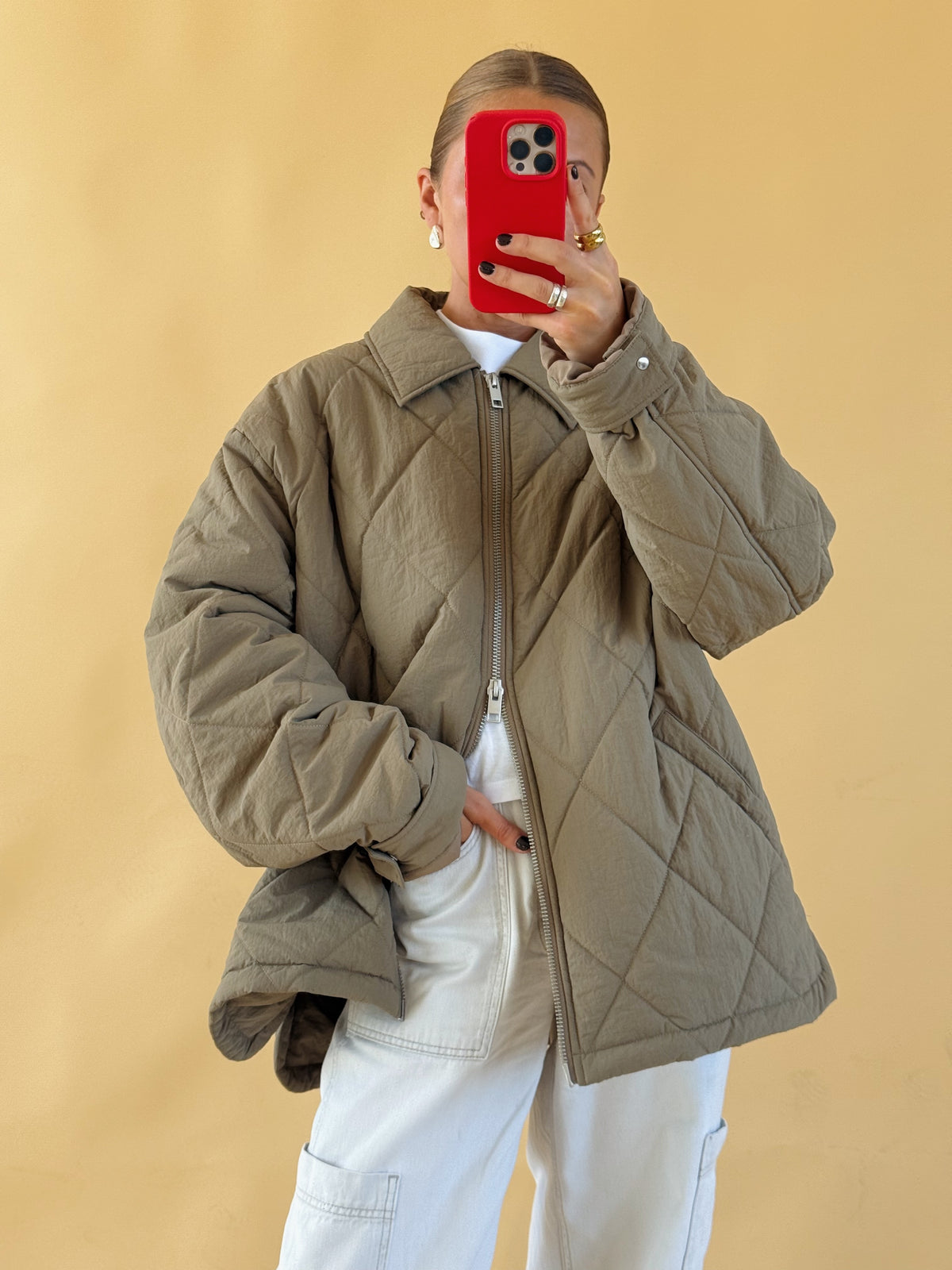 Khaki Padded Jacket - Size XL