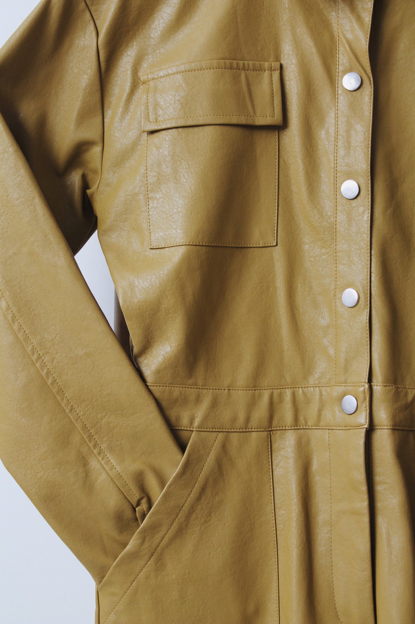 Faux Leather Jumpsuit - Size 8