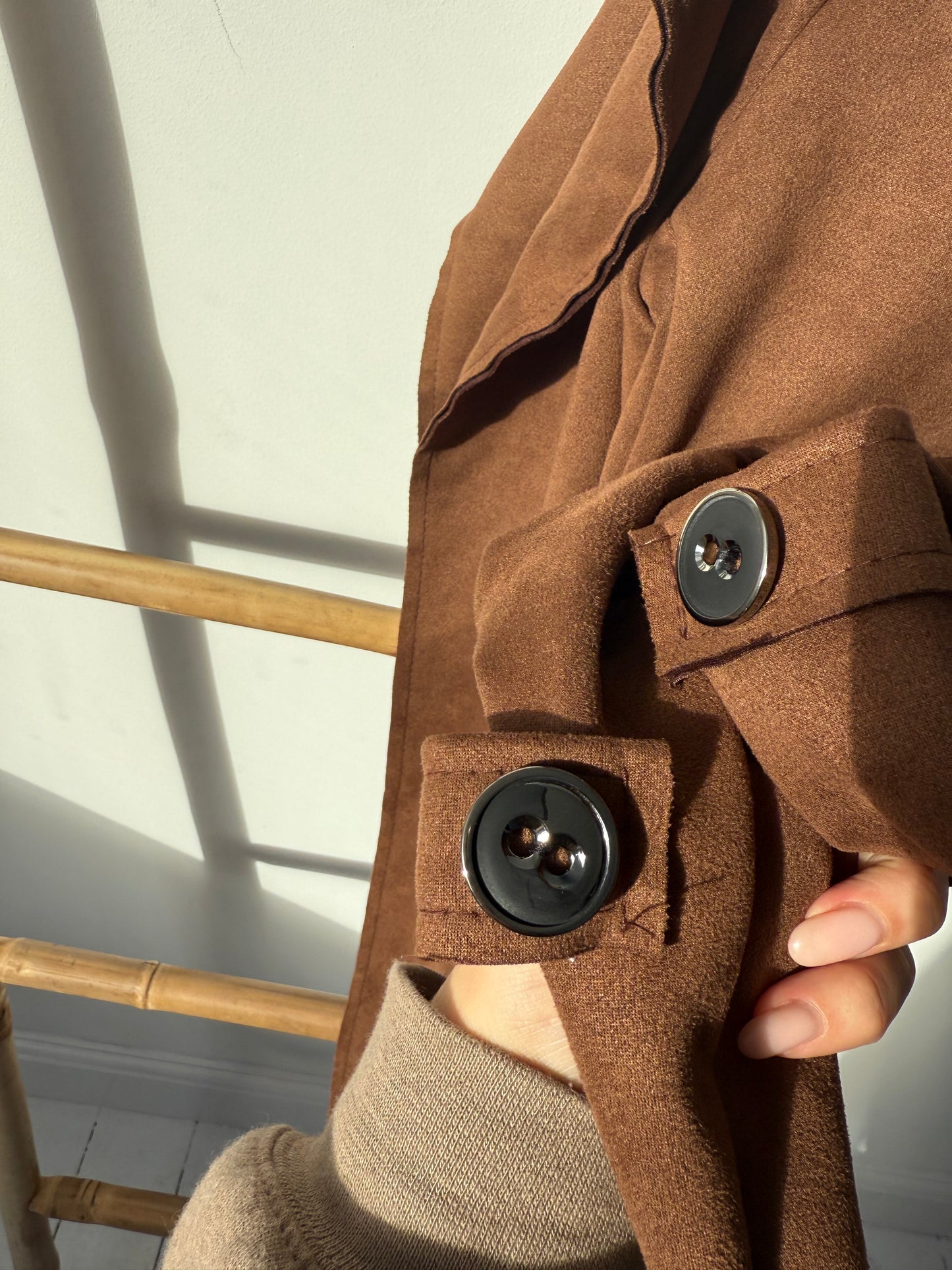 Lightweight Faux Suede Trench - Size 8-12