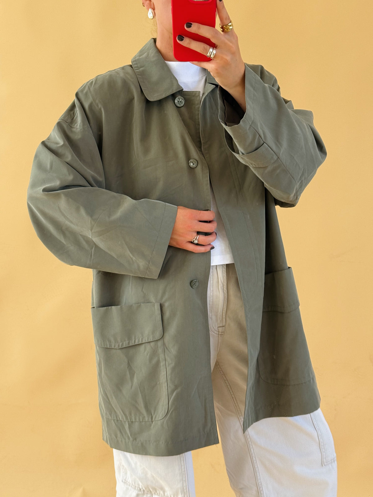 Khaki Lightweight Trench - Free Size