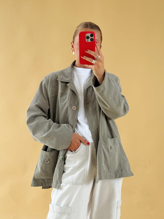 Vintage Khaki Jacket - Free Size