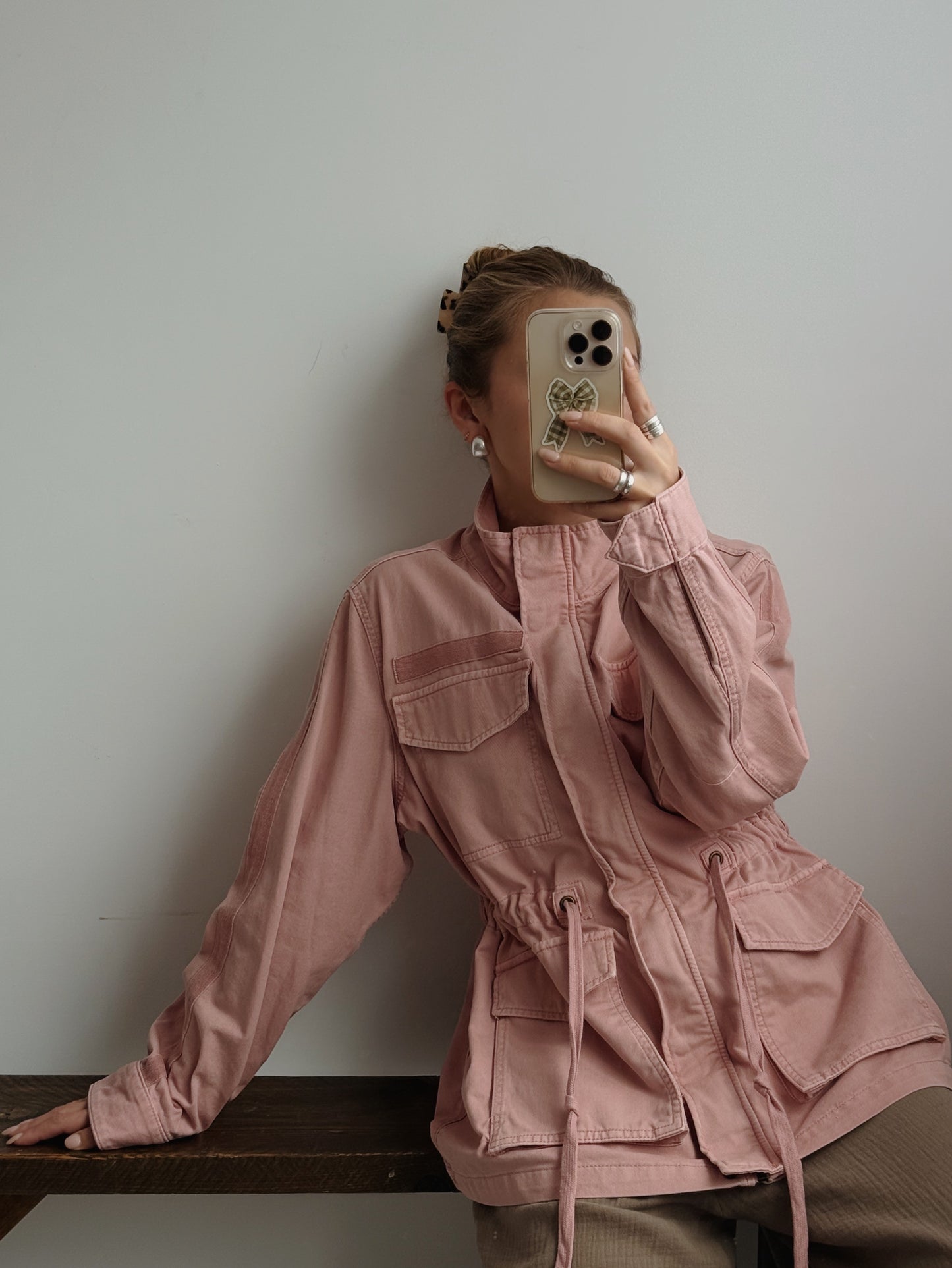 Pink Cargo Style Jacket - Size 8-16