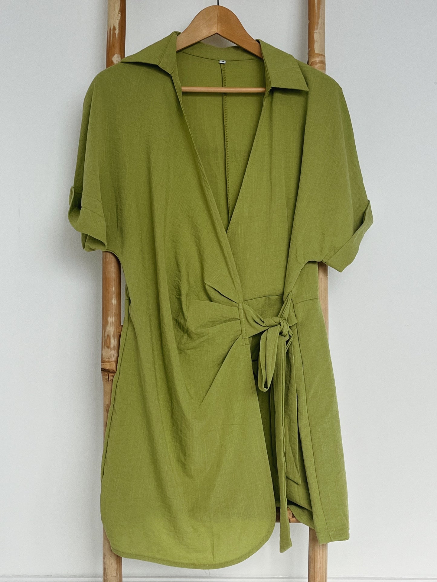 Green Tie Dress - Size M