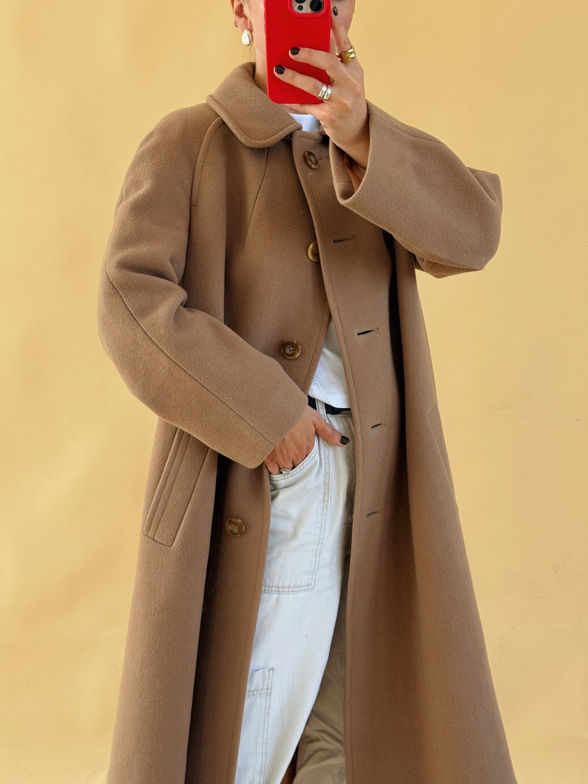 Camel Wool Coat - Size 10-16