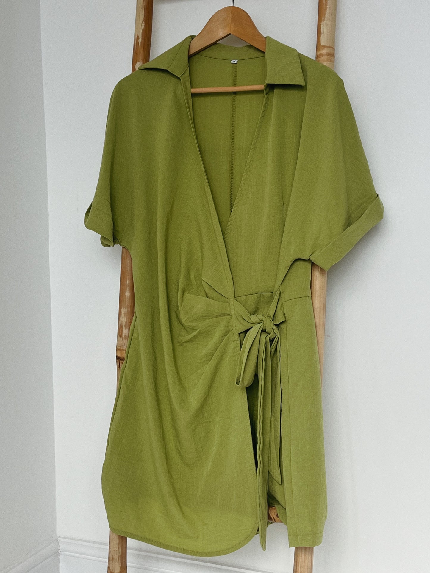 Green Tie Dress - Size M