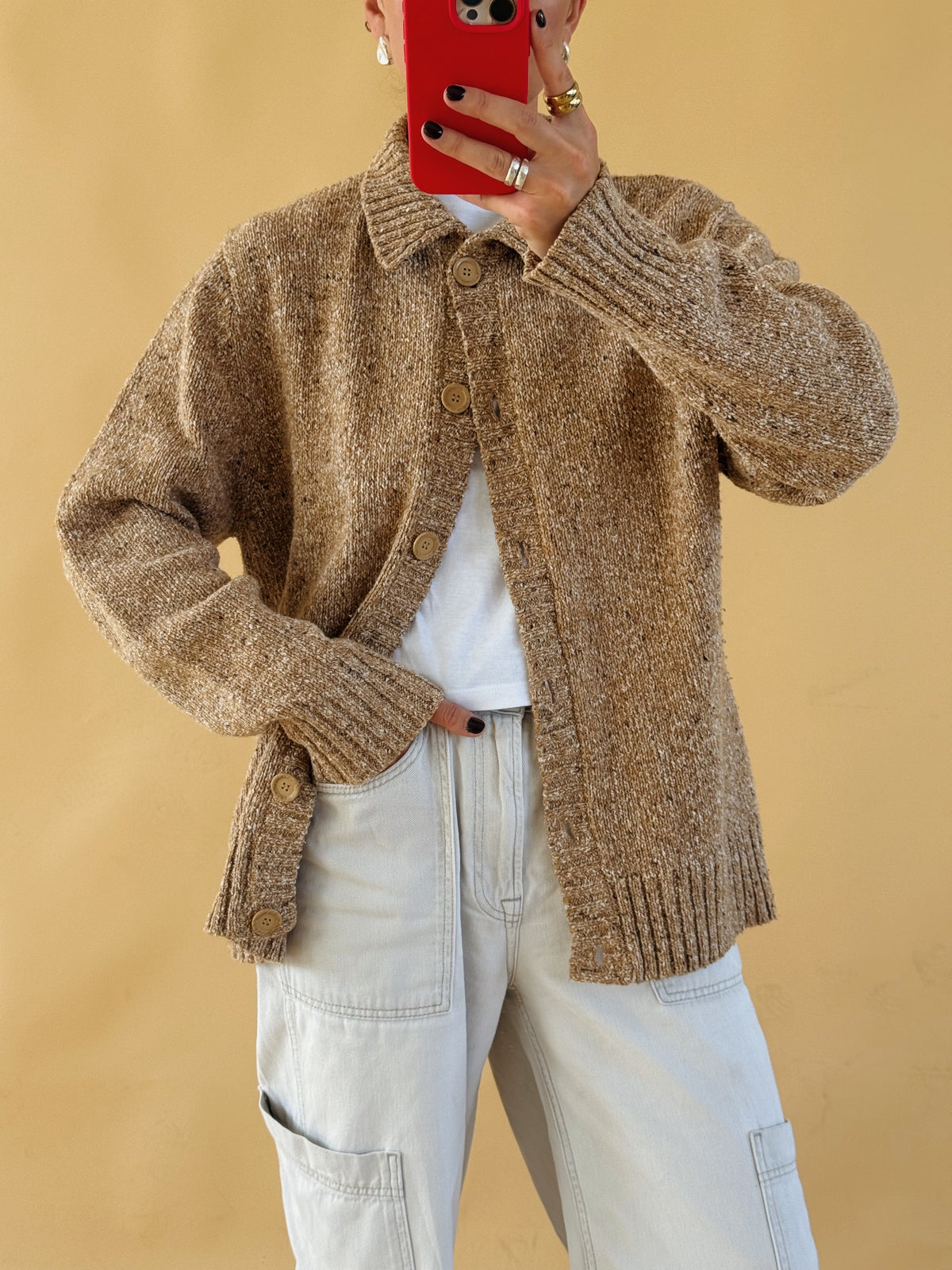 Sand Speckled Cardigan - Size 8-14