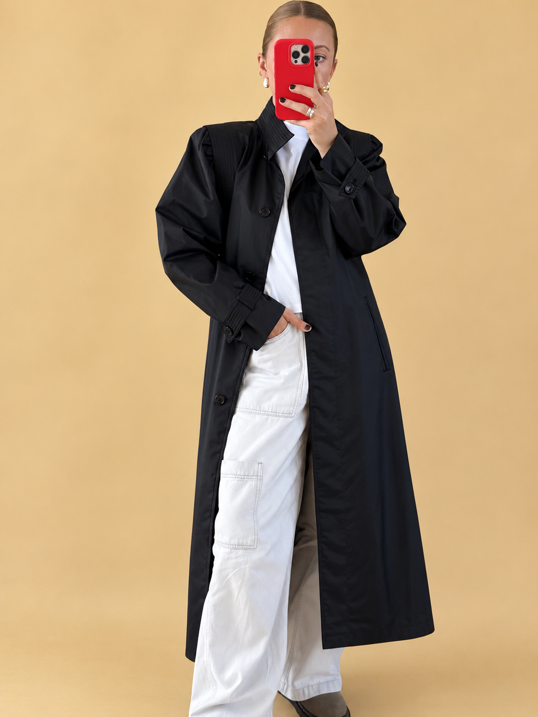 Black Trench Coat - Size 8-14