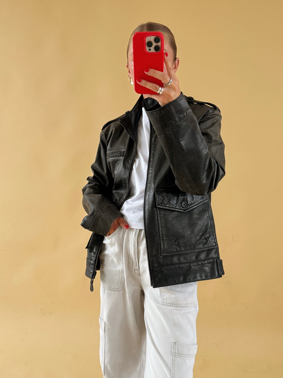 Real Leather Jacket - Size 10-14