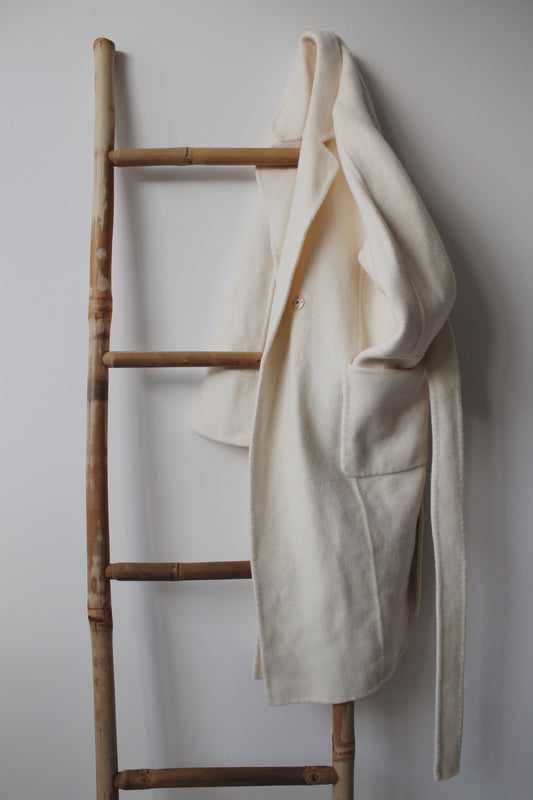 Wool & Angora Cream Coat - Size 6-10