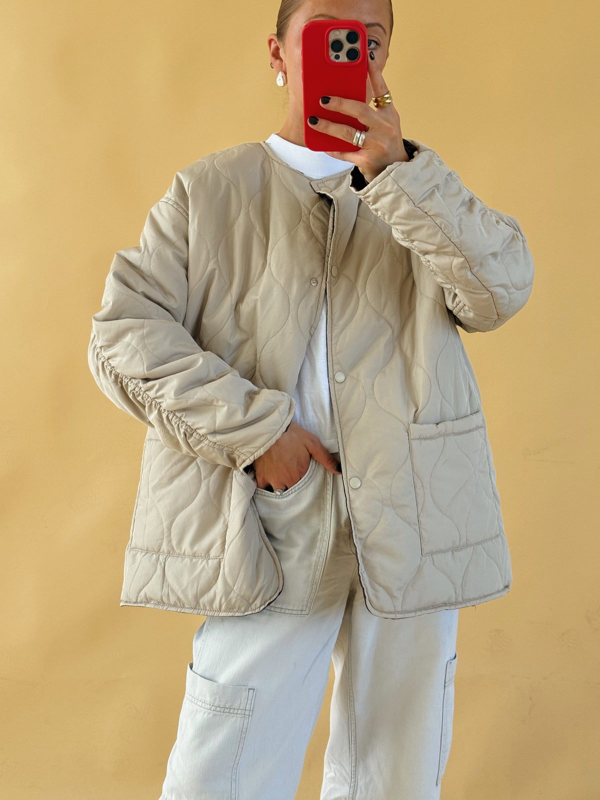 Reversible Quilted Jacket - Free Size
