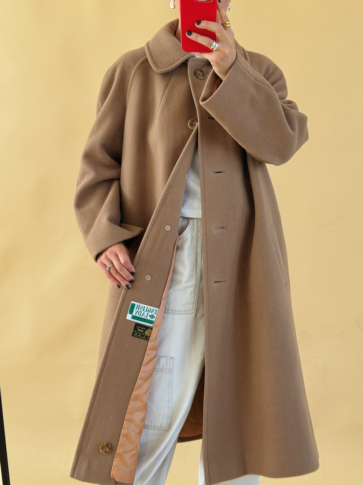 Camel Wool Coat - Size 10-16