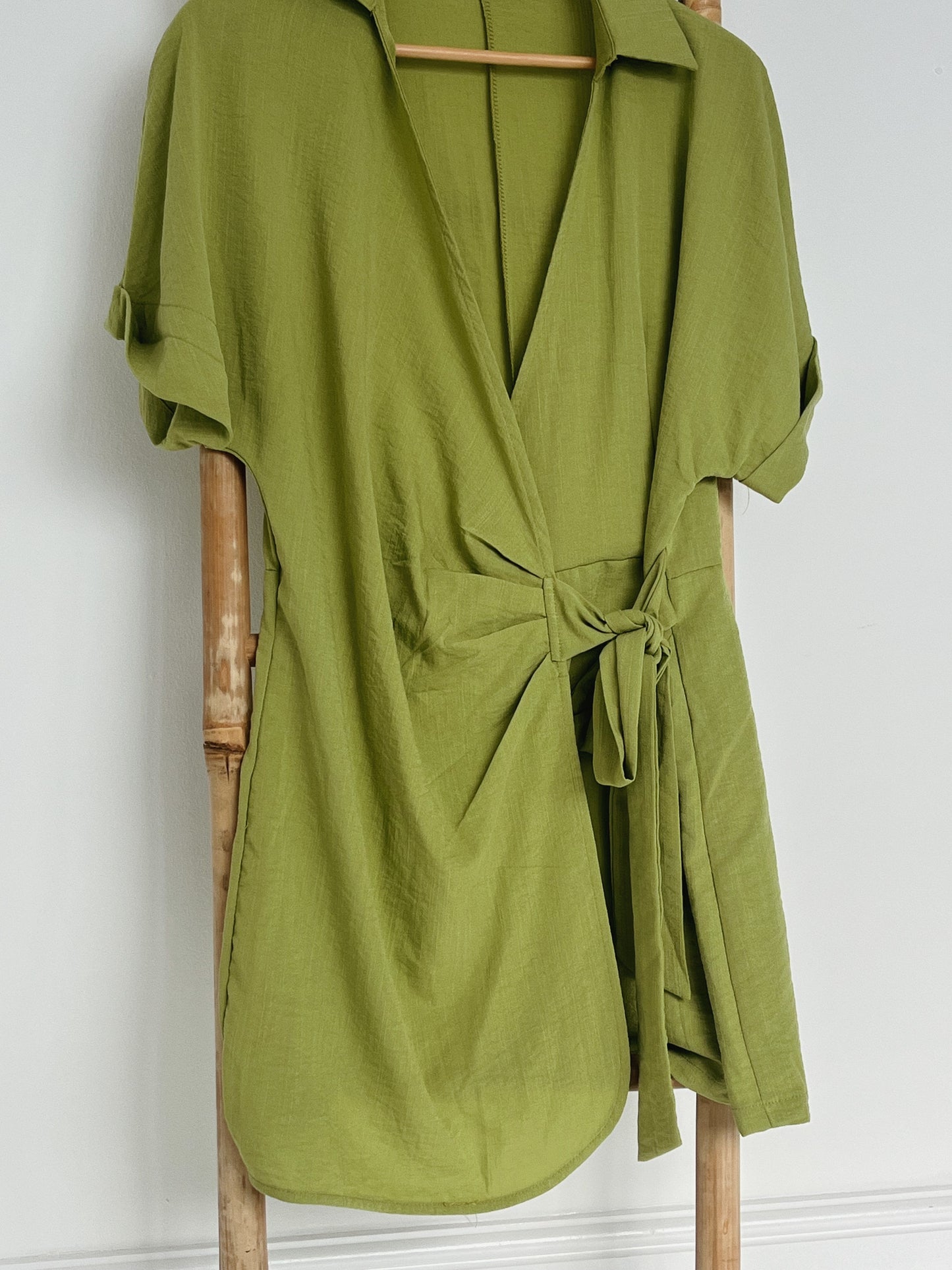Green Tie Dress - Size M