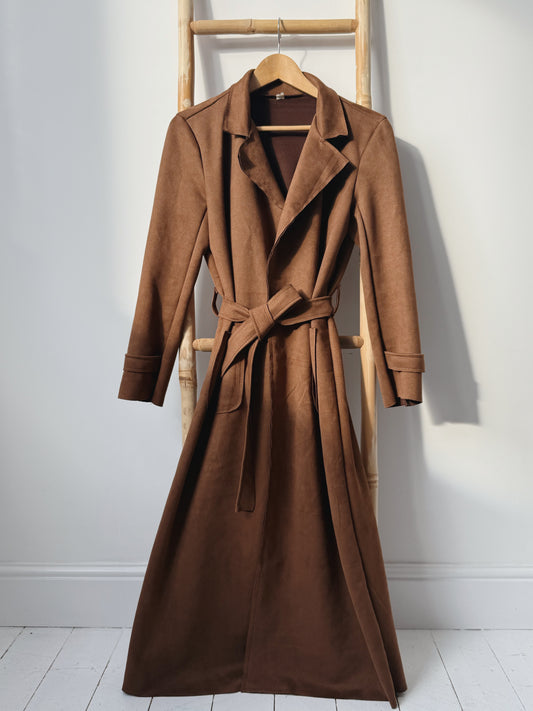 Lightweight Faux Suede Trench - Size 8-12