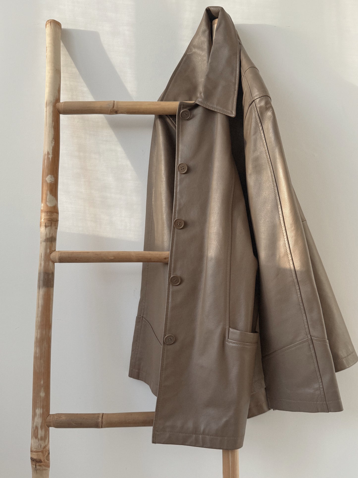 Mocha Leather Jacket - Size 12-18