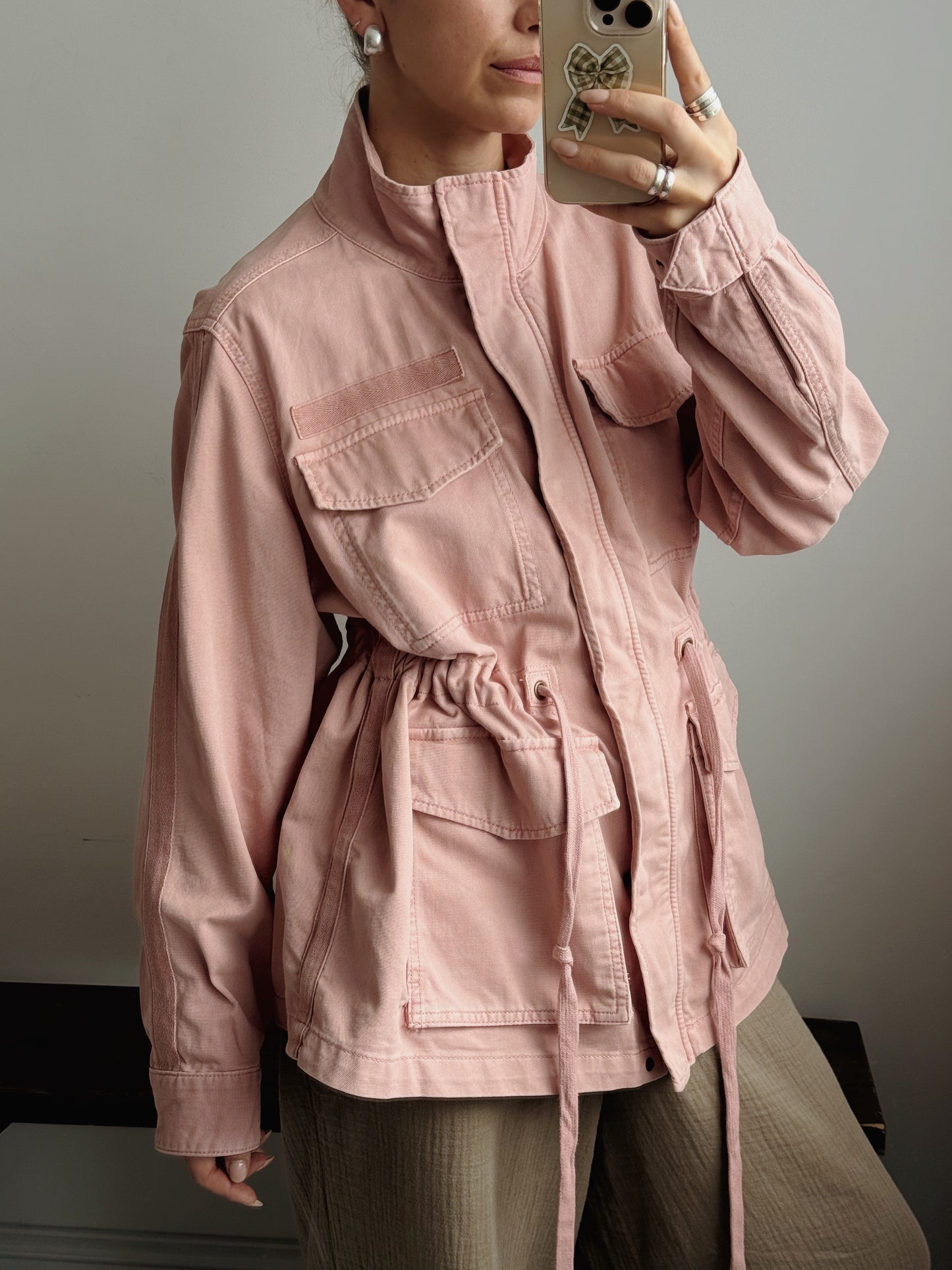 Pink Cargo Style Jacket - Size 8-16