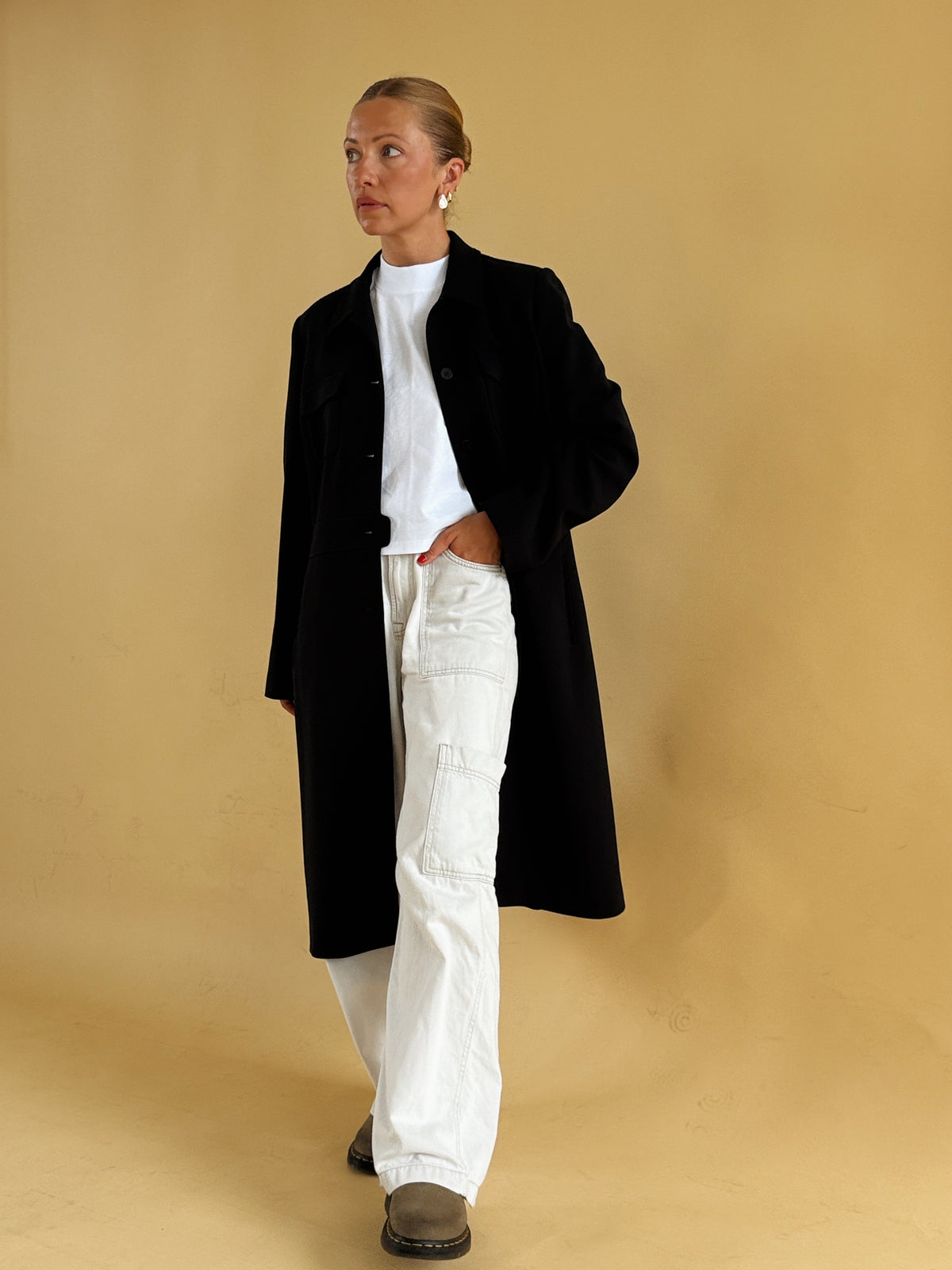 Vintage Black Duster Coat