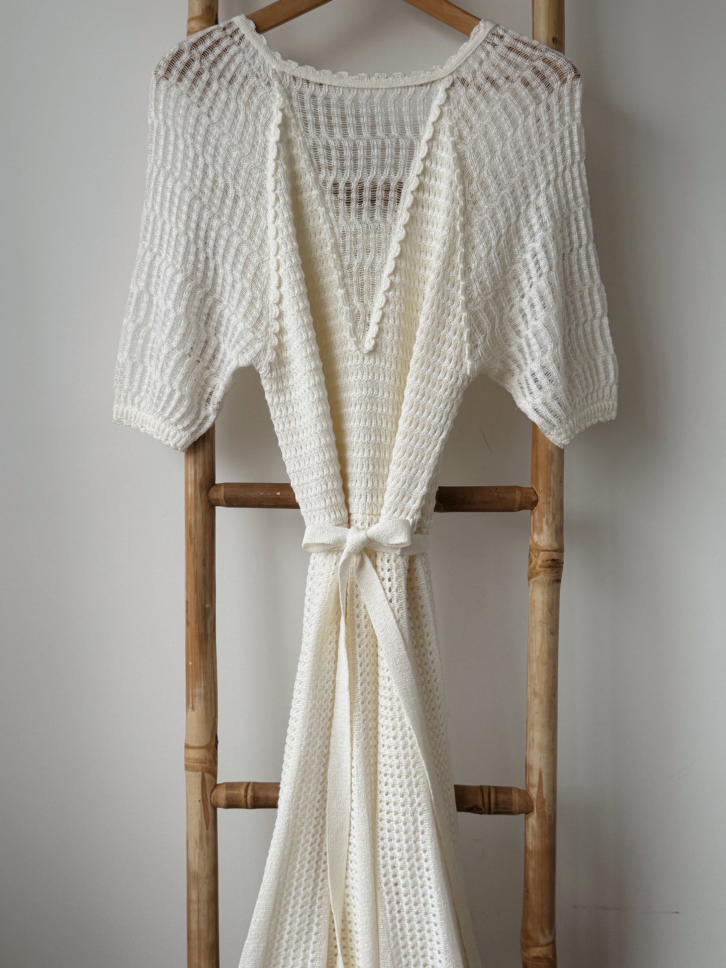 Vintage Crochet Ivory Dress - Size 12-14