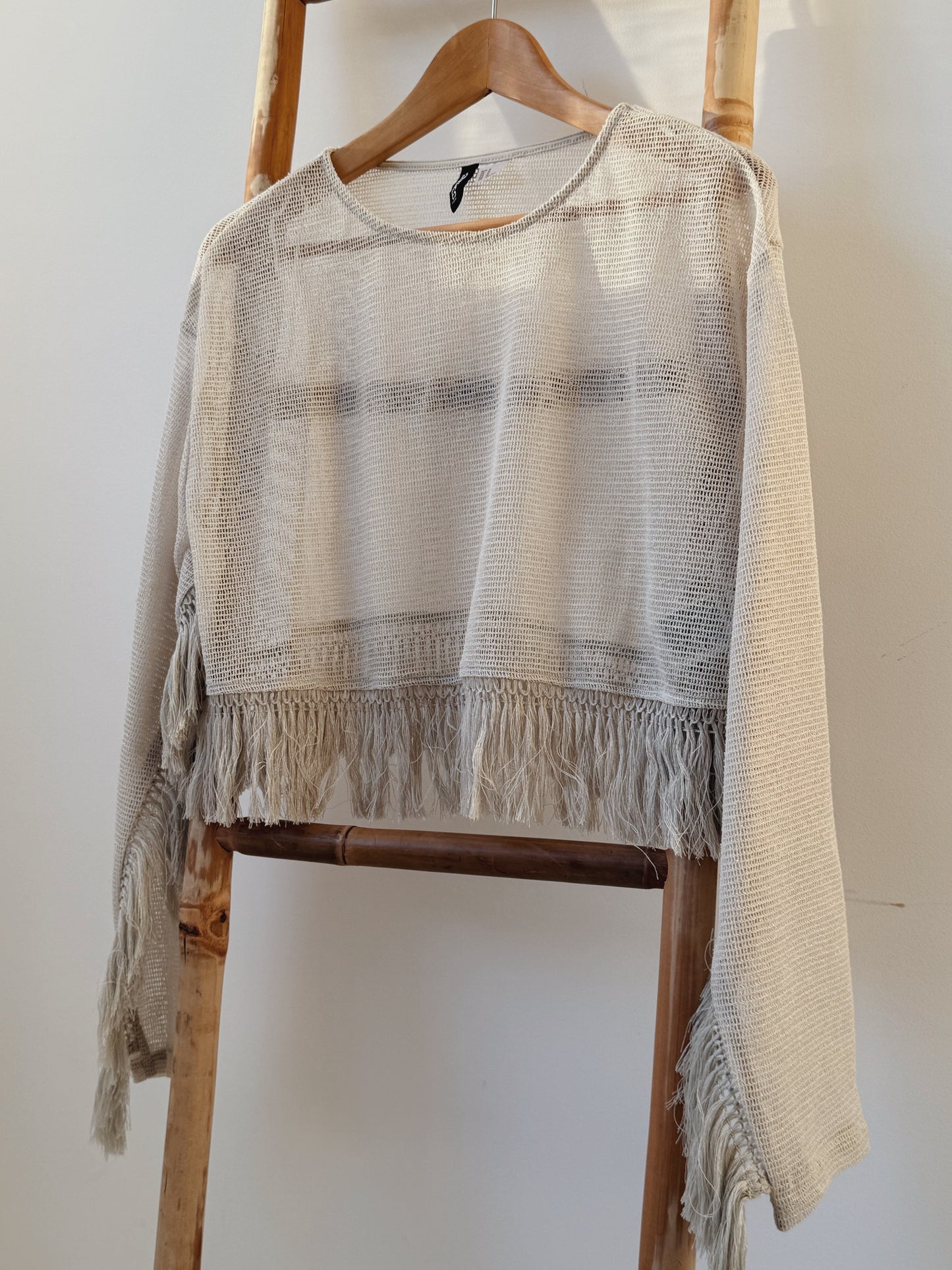 Grey Tassel Top - Size 10-12