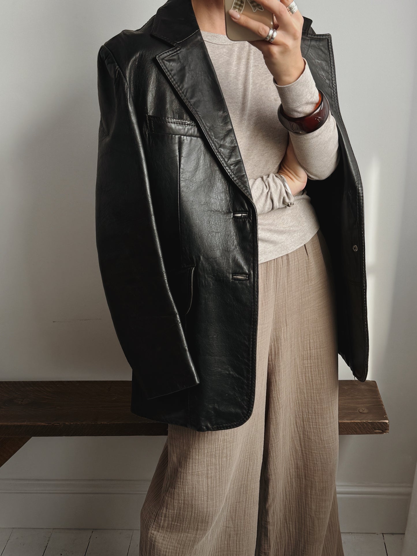 Real Leather Jacket - Size 10-14