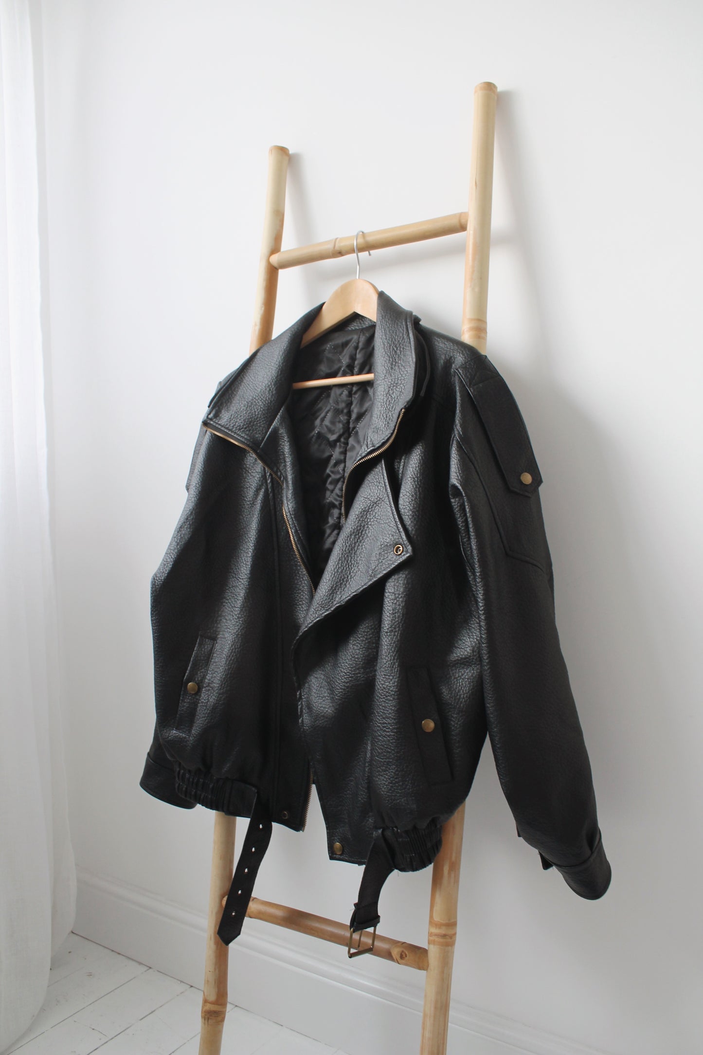 Leather Bomber Jacket - Size 10-18