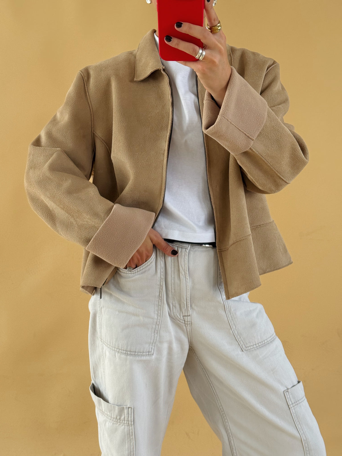 Suede Style Jacket - Free Size