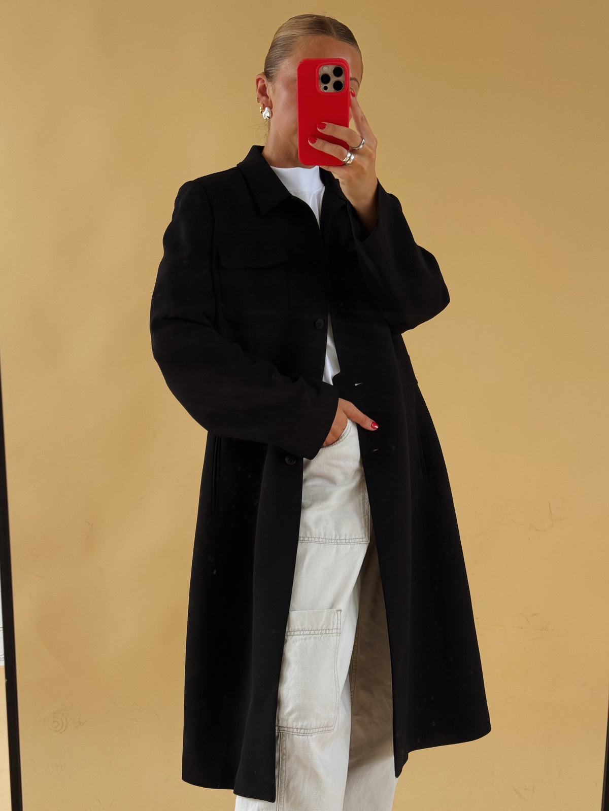 Vintage Black Duster Coat