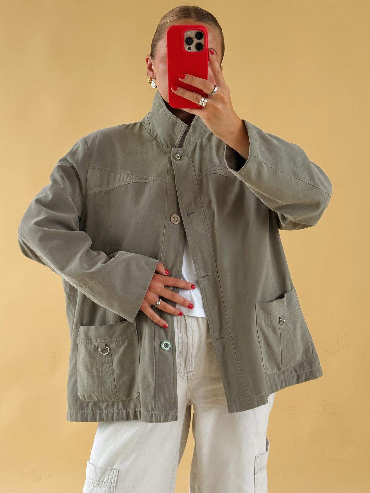 Vintage Khaki Jacket - Free Size