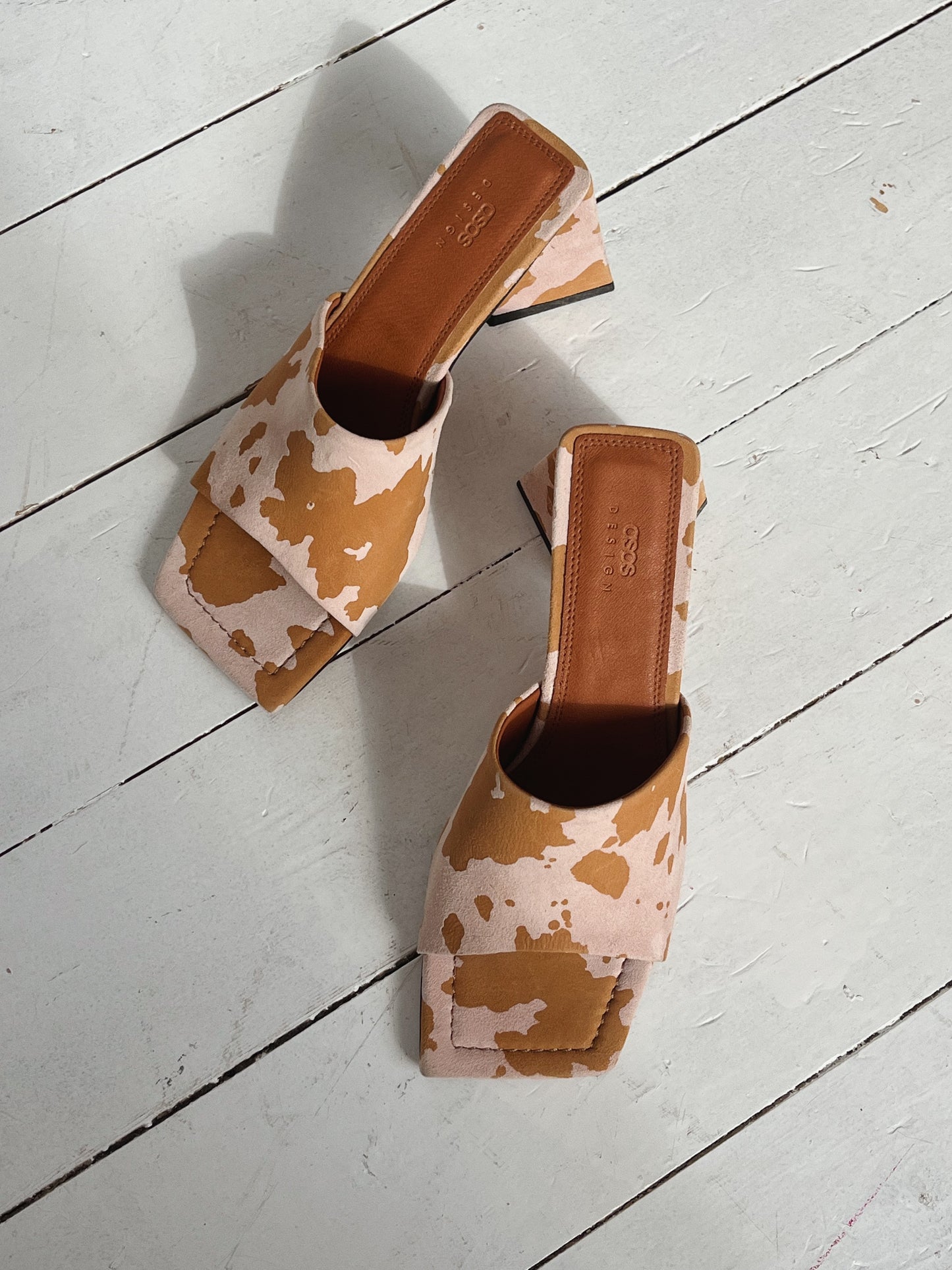Cow Print Mule Heels - Size 4