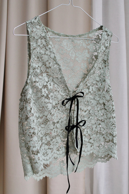 Lace Tie Vest - Size S