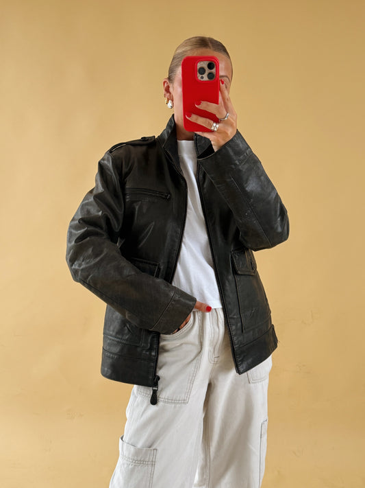 Real Leather Jacket - Size 10-14